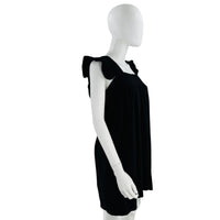 Pomander Place Black Camella Linen Blend Mini Dress