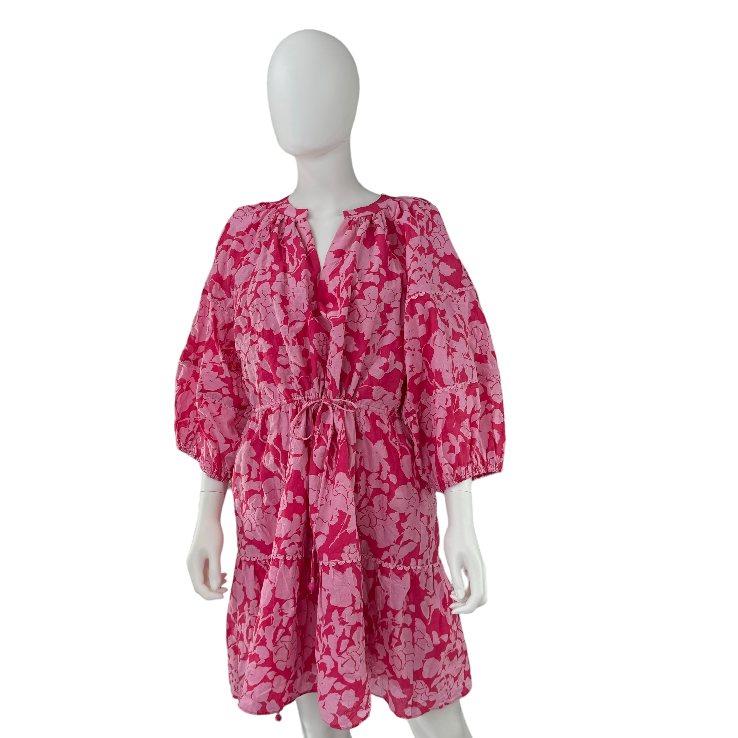 Hyacinth House Pink Floral Puff Sleeve Matilda Mini Dress