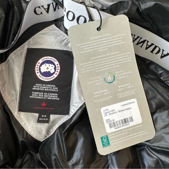 Canada Goose Silverbirch Cypress 750 Fill Puffer in Metallic Silver