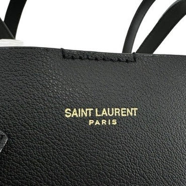 Saint Laurent Large Shopping East West Tote in Black Smooth Leather