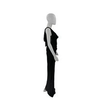 Christopher Esber Silk Formal Sheer Draped Cowl Tank Maxi Dress in Black