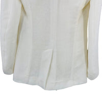 Chloe Wool Cashmere Gauze Rustic Open Front Blazer Eden White Ivory