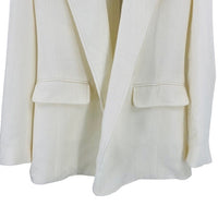 Chloe Wool Cashmere Gauze Rustic Open Front Blazer Eden White Ivory