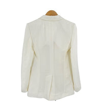 Chloe Wool Cashmere Gauze Rustic Open Front Blazer Eden White Ivory