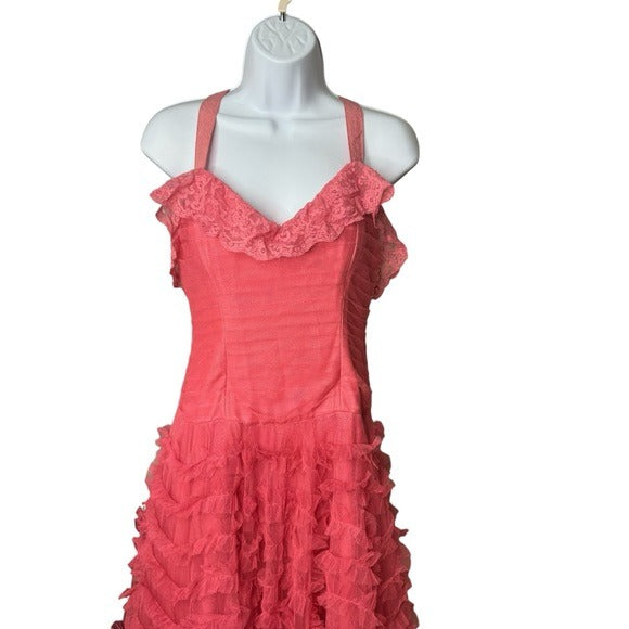 LoveShackFancy Sharelle Tiered Tulle Gown In Pink Passion