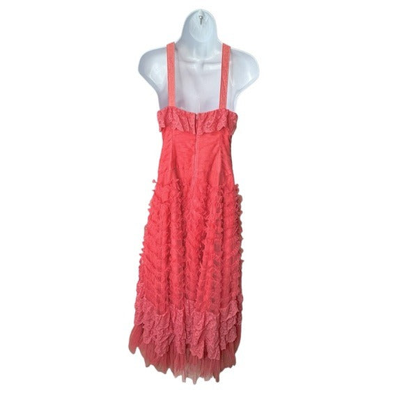 LoveShackFancy Sharelle Tiered Tulle Gown In Pink Passion