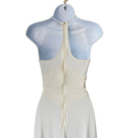 Christopher Esber Disconnect Ruched Ivory Halter Formal Maxi Dress Size 4